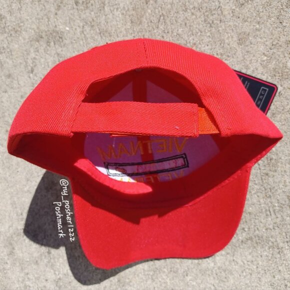 𝙉𝙔 𝙏𝙊𝙋 𝗩𝗜𝗘𝗧𝗡𝗔𝗠 𝗩𝗘𝗧𝗘𝗥𝗔𝗡 Baseball Cap Red - Picture 4 of 5
